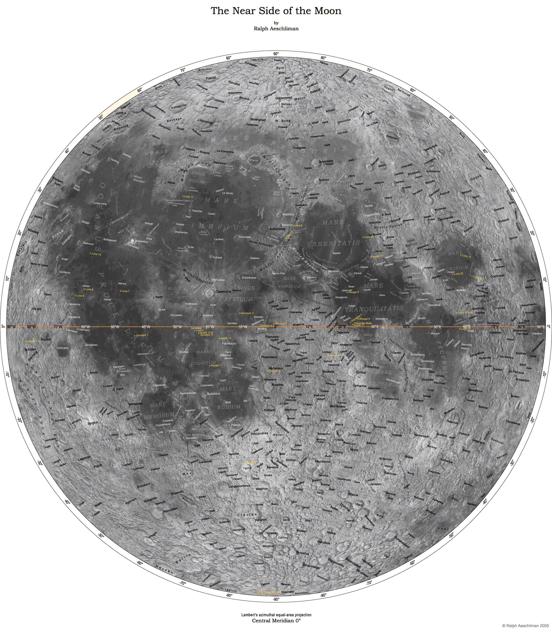 A detailed map of the moon